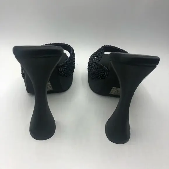 Jeffrey Campbell HollywoodJ Rhinestone Platform Square Toe Mule Black US 8 - Picture 8 of 11